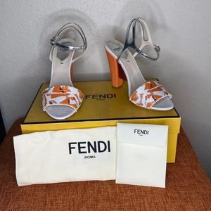 FENDI Embroidered Heels